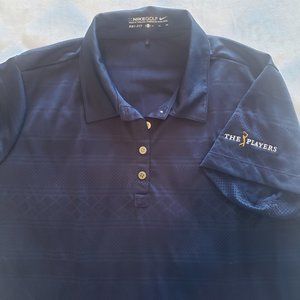 Nike Golf Dri Fit Short Sleeve Stretch Polo The Players All Over Pattern Sz XL